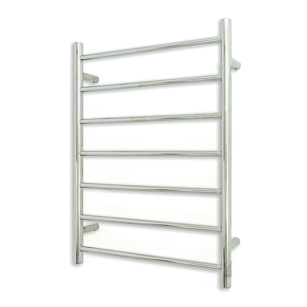 Radiant Polished Chrome 600 x 800mm Round HEATED Towel Rail LEFT