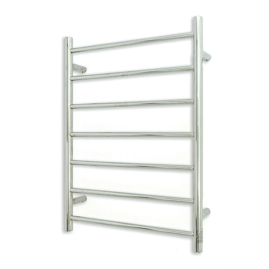 Radiant Polished Chrome 600 x 800mm Round HEATED Towel Rail RIGHT