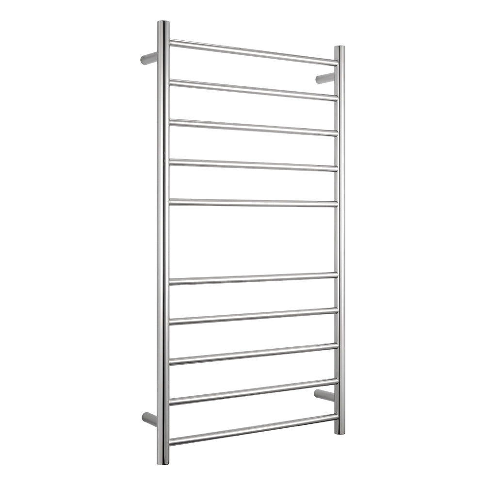 Radiant Polished Chrome 600 x 1100mm Round HEATED Towel Rail RIGHT