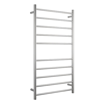 Radiant Polished Chrome 600 x 1100mm Round HEATED Towel Rail RIGHT