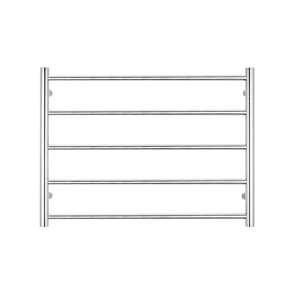 Radiant Polished Chrome 750 x 550mm Round HEATED Towel Rail LEFT