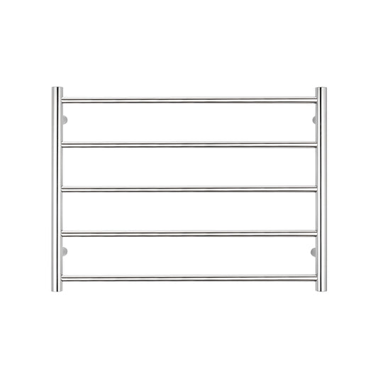 Radiant Polished Chrome 750 x 550mm Round HEATED Towel Rail LEFT