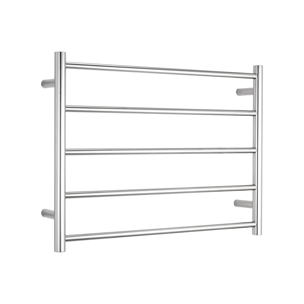 Radiant Polished Chrome 750 x 550mm Round HEATED Towel Rail RIGHT