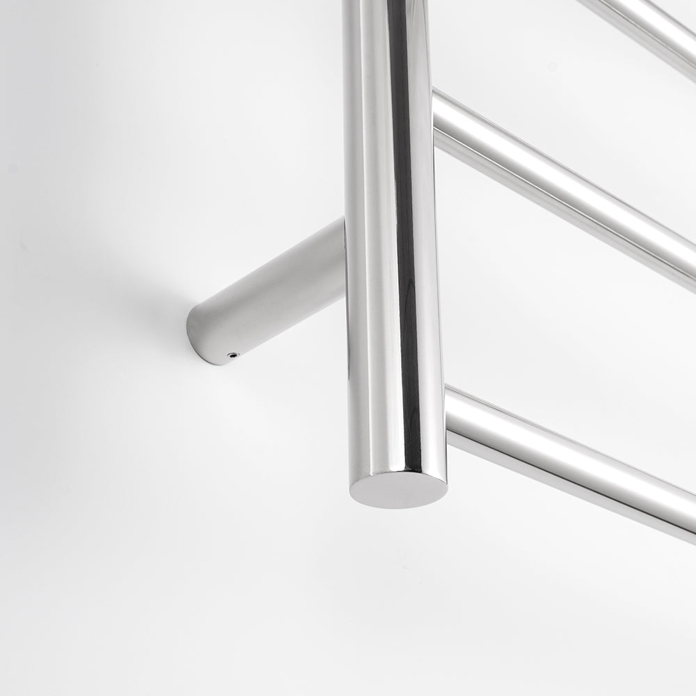 Radiant Polished Chrome 750 x 550mm Round HEATED Towel Rail RIGHT
