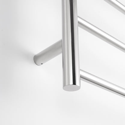 Radiant Polished Chrome 750 x 550mm Round HEATED Towel Rail RIGHT