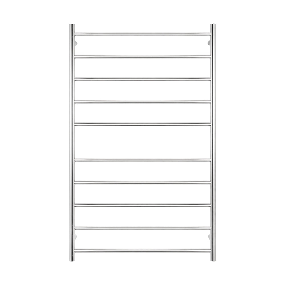 Radiant Polished Chrome 750 x 1200mm Round HEATED Towel Rail LEFT