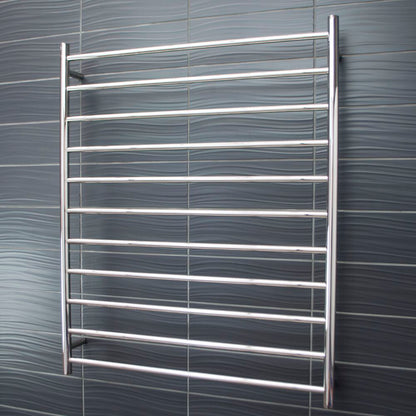Radiant Polished Chrome 900 x 1100mm Round HEATED Towel Rail LEFT