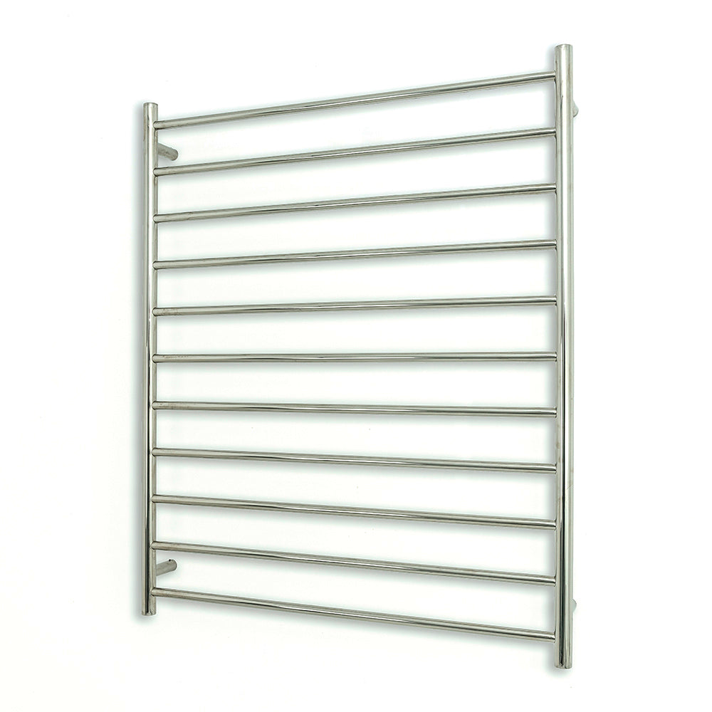 Radiant Polished Chrome 900 x 1100mm Round HEATED Towel Rail LEFT