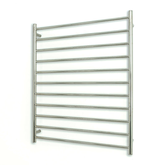 Radiant Polished Chrome 900 x 1100mm Round HEATED Towel Rail LEFT