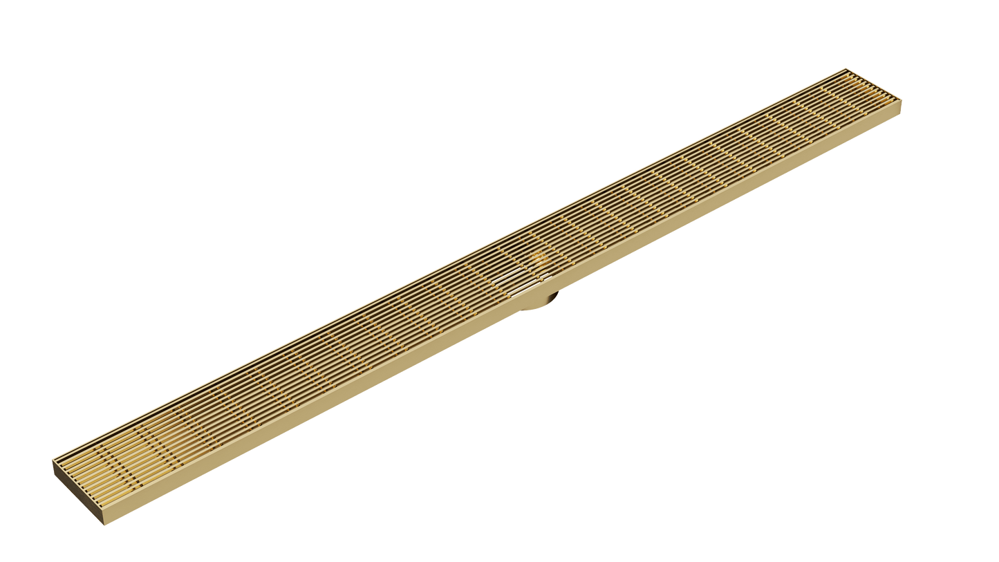 Ezyflow 1200mm Heelguard Linear Waste DN89 - Brushed Brass