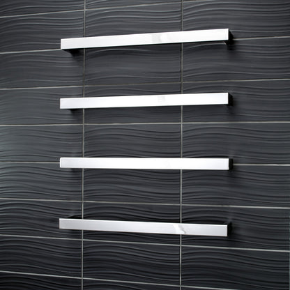 Radiant Polished 650mm Square Single Bar Towel Rail