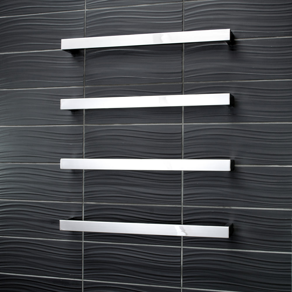 Radiant Polished 800mm Square Single Bar Towel Rail