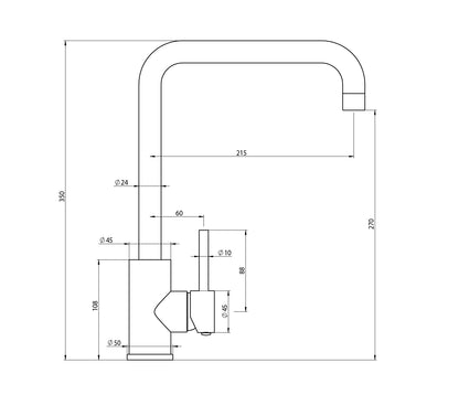 Elle Project MK2 Sink Mixer Chrome - Chrome