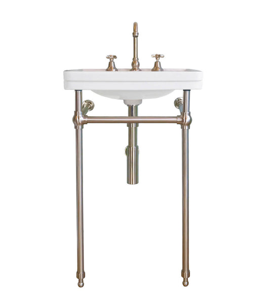 Stafford 58 x 45 Chrome Basin Stand - no tap hole