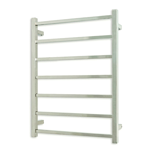 Radiant Polished Chrome 600 x 800mm Square HEATED Towel Rail LEFT