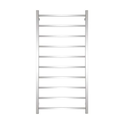 Radiant Polished Chrome 600 x 1200mm Square HEATED Towel Rail LEFT
