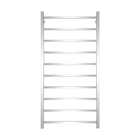 Radiant Polished Chrome 600 x 1200mm Square HEATED Towel Rail LEFT