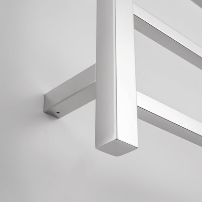 Radiant Polished Chrome 600 x 1200mm Square HEATED Towel Rail LEFT