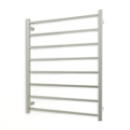 Radiant Polished Chrome 800 x 1000mm Square HEATED Towel Rail RIGHT