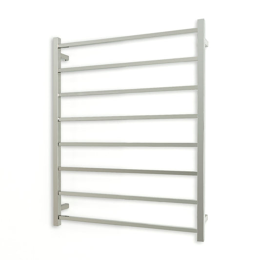 Radiant Polished Chrome 800 x 1000mm Square HEATED Towel Rail LEFT