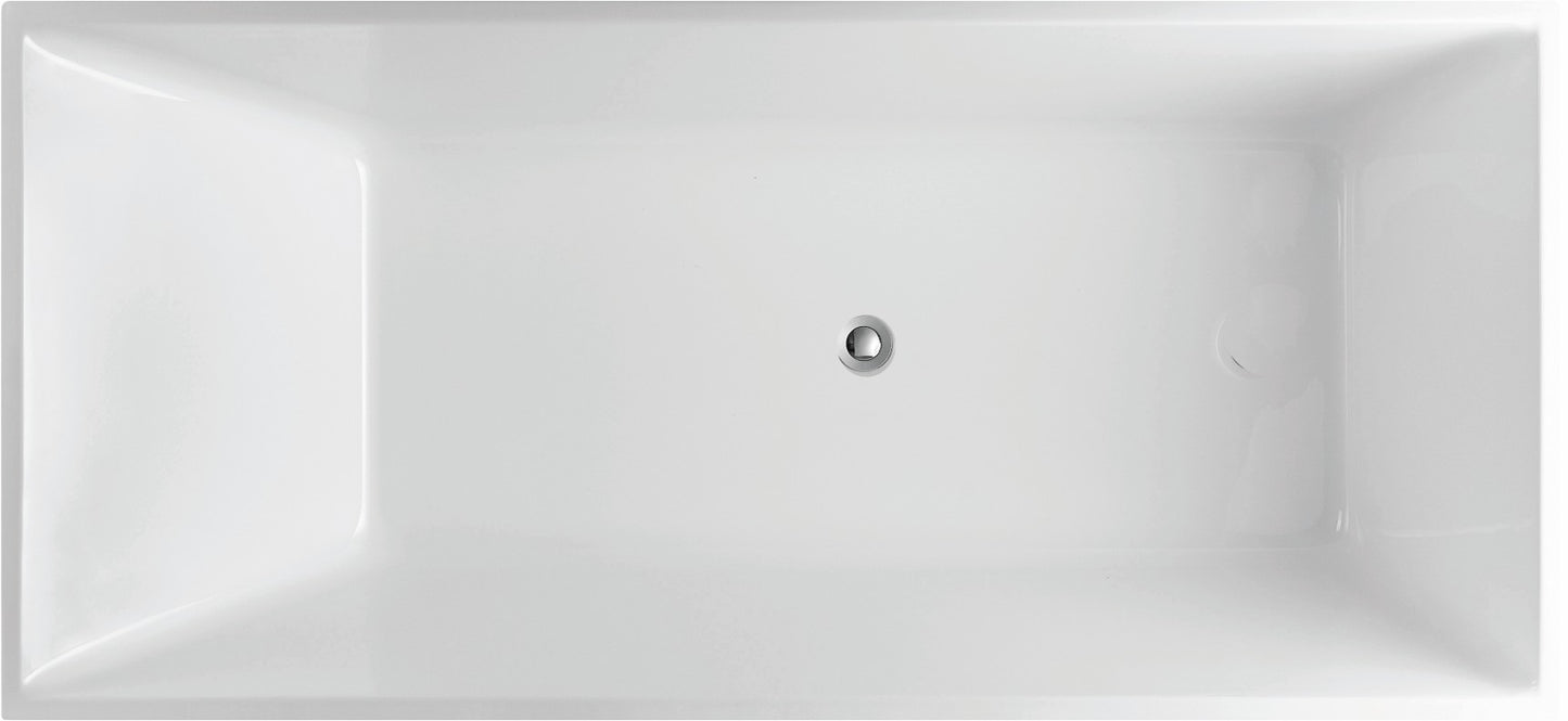 1300mm Theo Multifit Bathtub - No Overflow - Gloss White