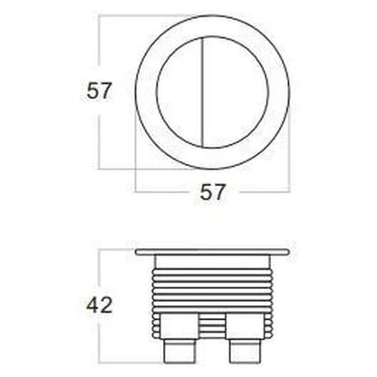 Round Press Button Gloss Black Standard Toilet Cistern