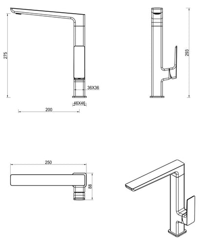 Tiago Sink Mixer - Chrome