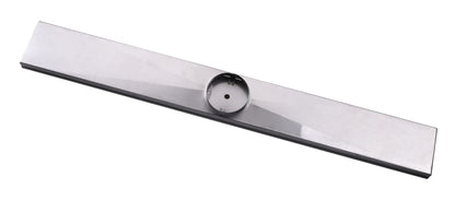 1000mm Stainless Steel/Chrome Tile Insertl Floor Waste - Center Cut