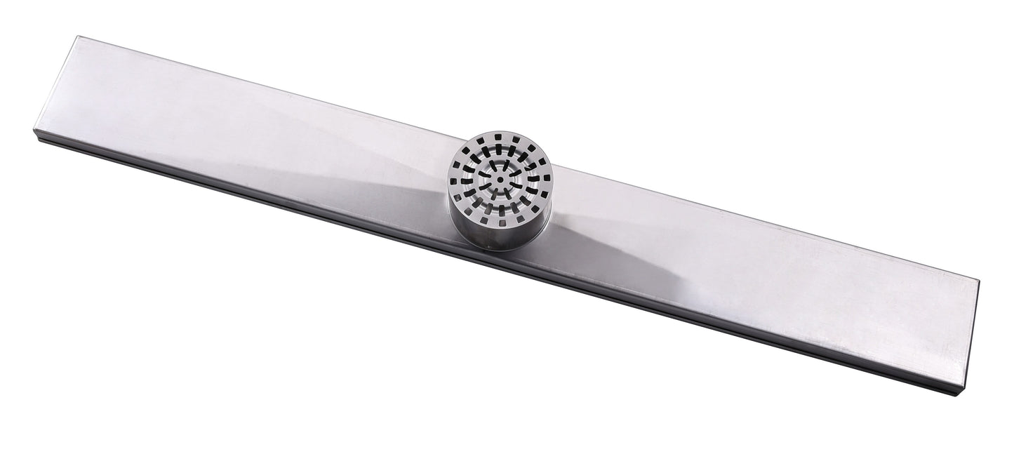 1000mm Stainless Steel/Chrome Tile Insertl Floor Waste - Center Cut