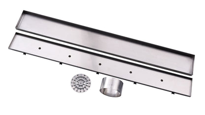 1000mm DIY Stainless Steel/Chrome Tile Insertl Floor Waste - No Cut