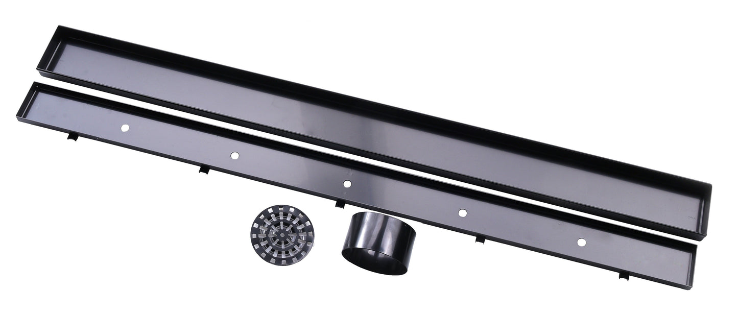 3000mm DIY Gun Metal Tile Insertl Floor Waste - No Cut
