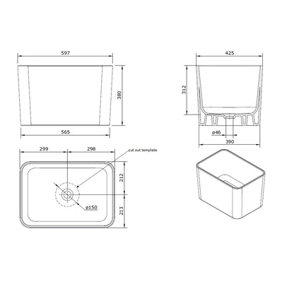 Tribo 60x42 Fireclay Sink
