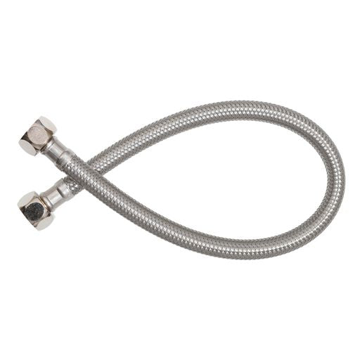 Ezyflow 450mm Flexible Water Connector - Brushed Nickel