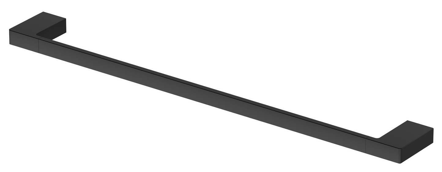 Milos Single Towel Rail - 400mm - Black