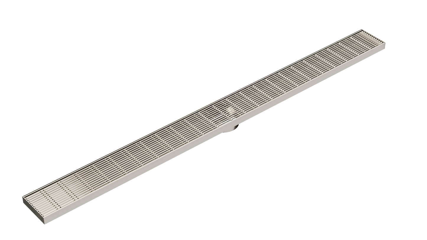 Ezyflow 1200mm Heelguard Linear Waste DN89 - Brushed Nickel