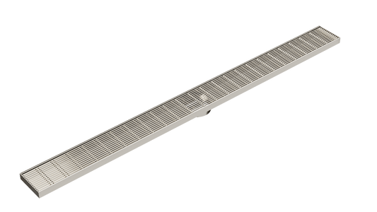 Ezyflow 1200mm Heelguard Linear Waste DN89 - Brushed Nickel