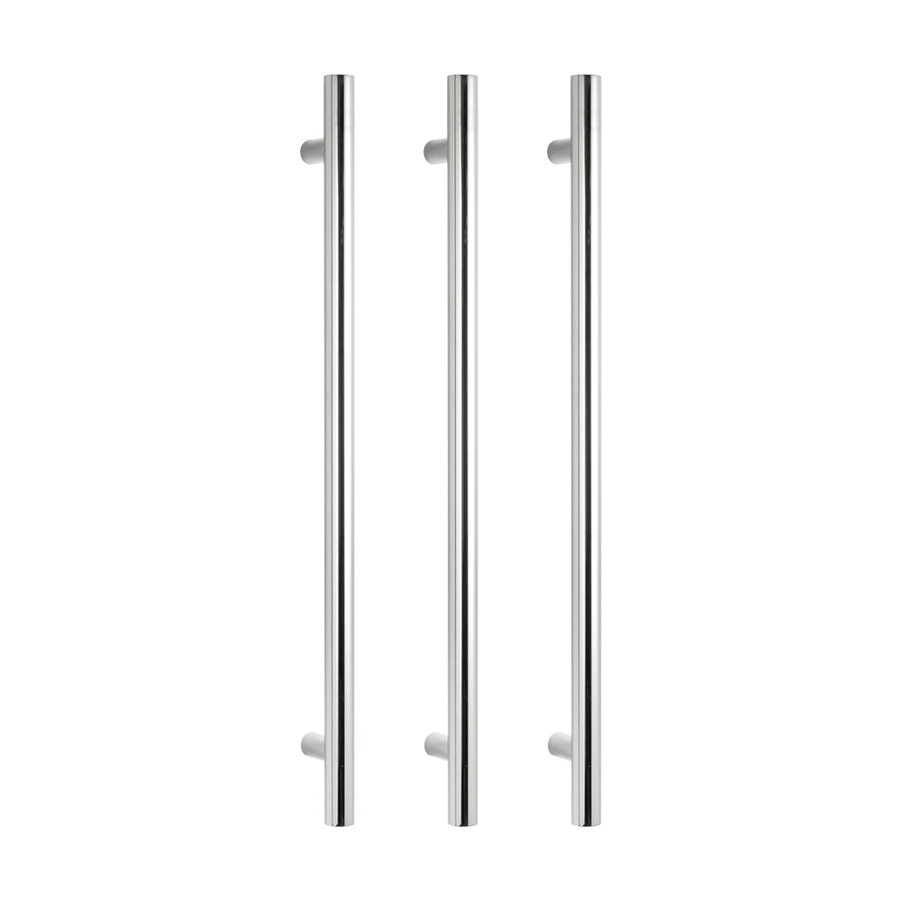 Radiant Vertical Single HEATED Towel Bar 40mm X 950mm Polished SS