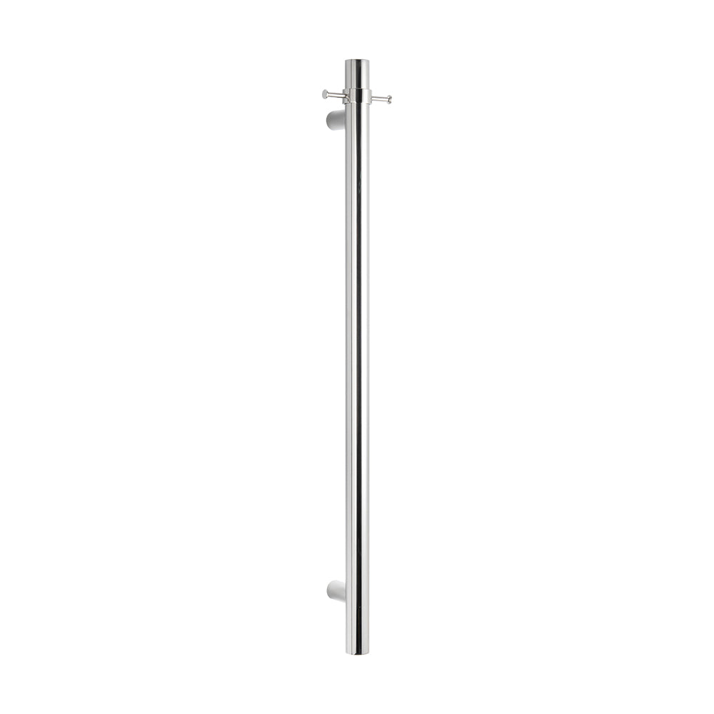 Radiant Polished Vertical 950mm Round NON-HEATED Single Bar Towel Rail