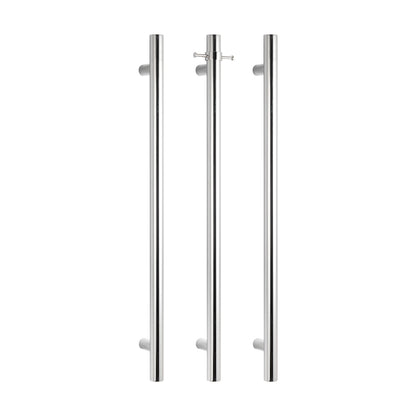 Radiant Vertical Single HEATED Towel Bar 40mm X 950mm Polished SS