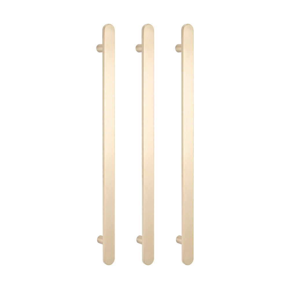 Radiant Warm Brushed Nickel Flat Profile Vertical 930mm NON-HEATED Single Bar Towel Rail