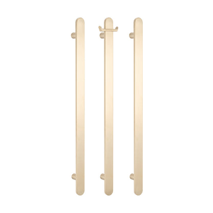 Radiant Warm Brushed Nickel Flat Profile Vertical 930mm NON-HEATED Single Bar Towel Rail