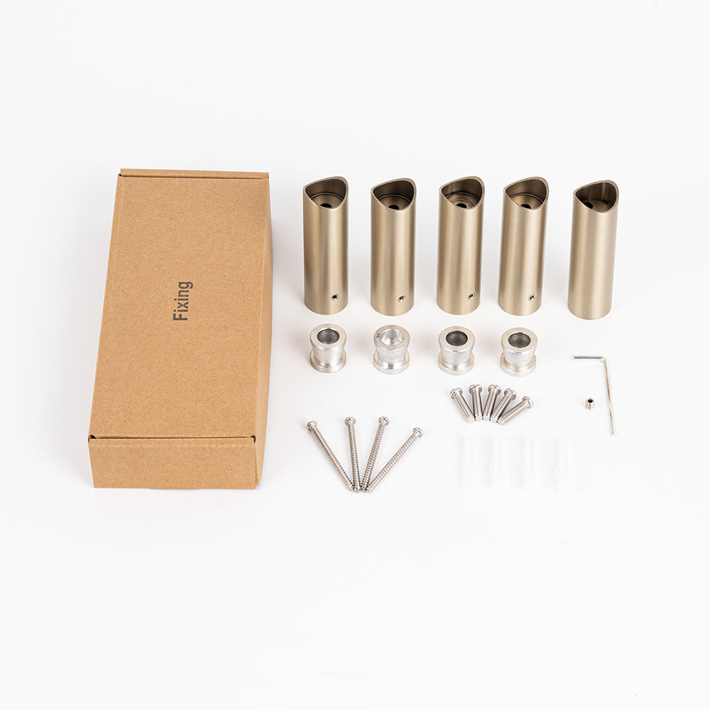 Radiant Full set WARM Brushed Nickel round 80mm brackets & fixings