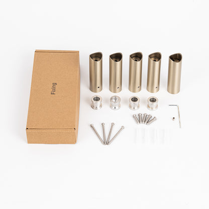Radiant Full set WARM Brushed Nickel round 80mm brackets & fixings
