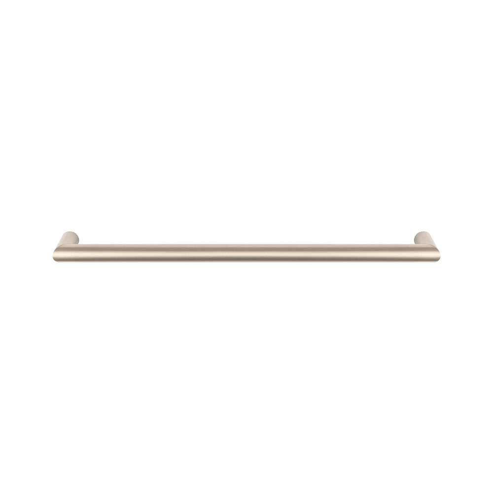 Radiant Warm Brushed Nickel 650mm Round Single Bar Towel Rail