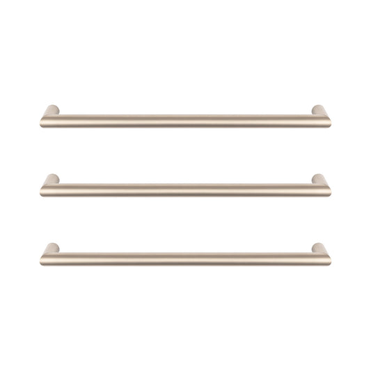 Radiant Warm Brushed Nickel 650mm Round Single Bar Towel Rail