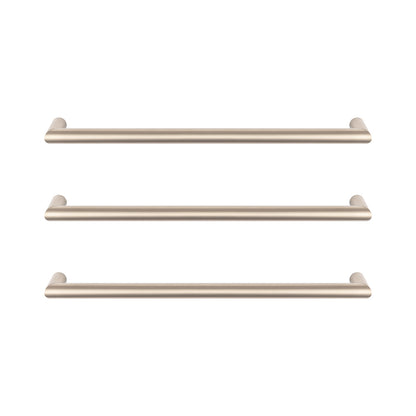 Radiant Warm Brushed Nickel 650mm NON-HEATED Round Single Bar Towel Rail