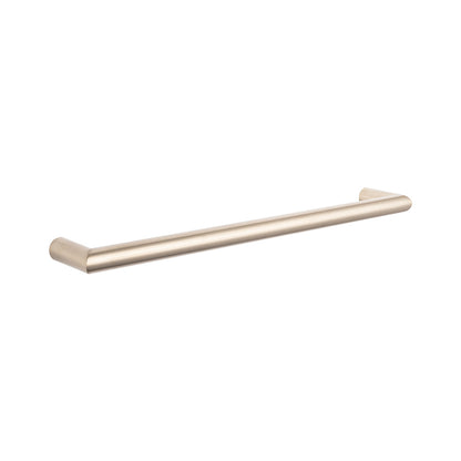 Radiant Warm Brushed Nickel 650mm Round Single Bar Towel Rail
