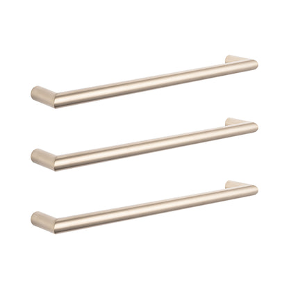 Radiant Warm Brushed Nickel 650mm Round Single Bar Towel Rail