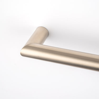 Radiant Warm Brushed Nickel 650mm Round Single Bar Towel Rail