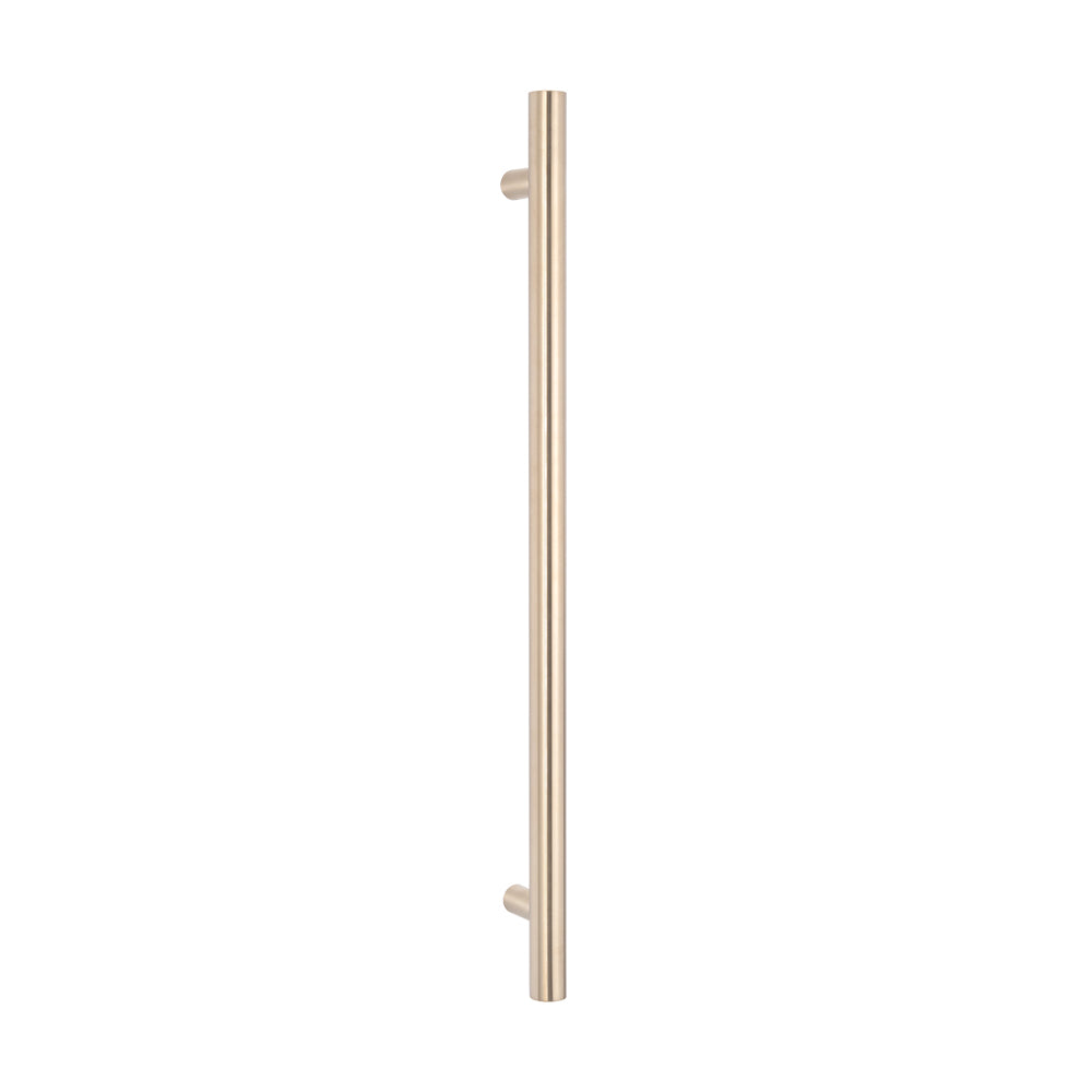 Radiant Vertical Single HEATED Towel Bar 40mm X 950mm Warm Brushed Nickel